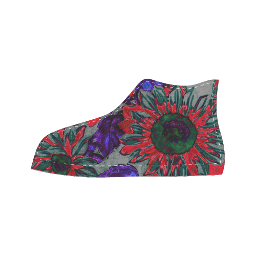 amazing neon floral 7 Women's Classic High Top Canvas Shoes (Model 017)