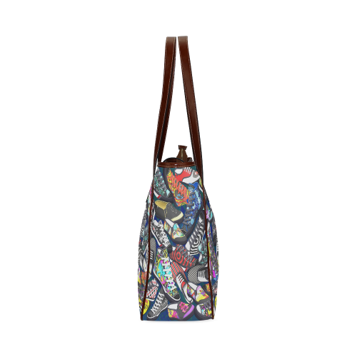 A pile multicolored SHOES / SNEAKERS pattern Classic Tote Bag (Model 1644)