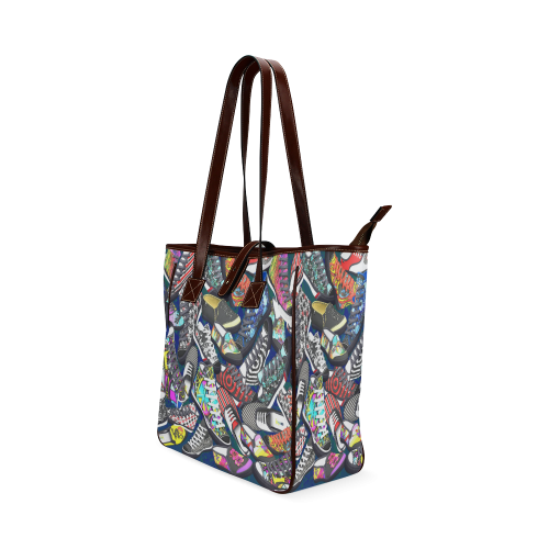 A pile multicolored SHOES / SNEAKERS pattern Classic Tote Bag (Model 1644)