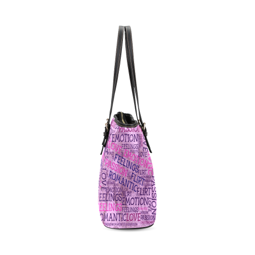 made of words,great feelings B Leather Tote Bag/Large (Model 1640)