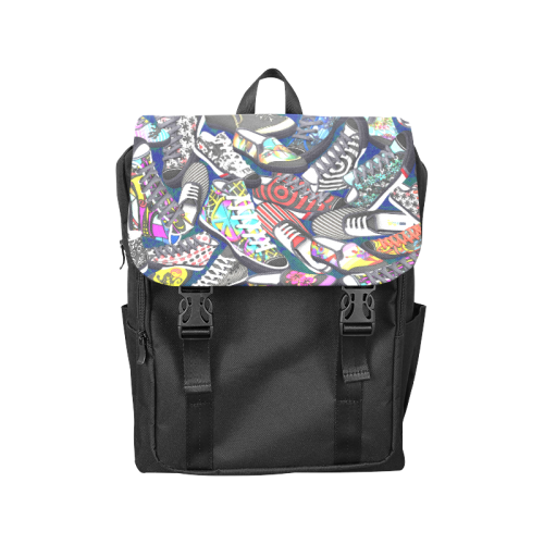 A pile multicolored SHOES / SNEAKERS pattern Casual Shoulders Backpack (Model 1623)