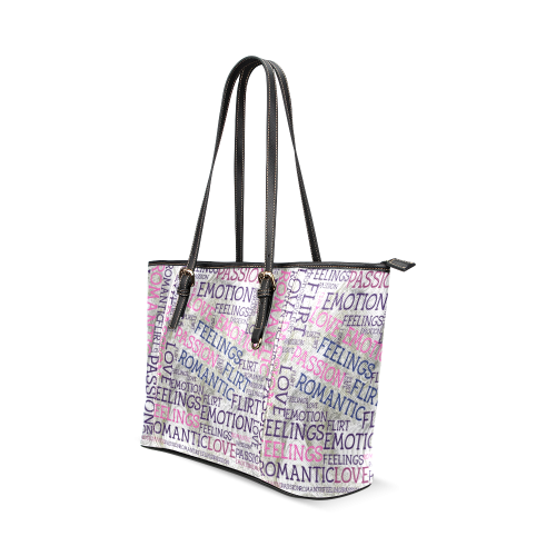 made of words,great feelings A Leather Tote Bag/Large (Model 1640)