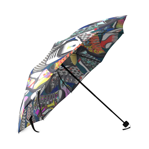 A pile multicolored SHOES / SNEAKERS pattern Foldable Umbrella (Model U01)