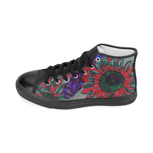 amazing neon floral 7 Women's Classic High Top Canvas Shoes (Model 017)