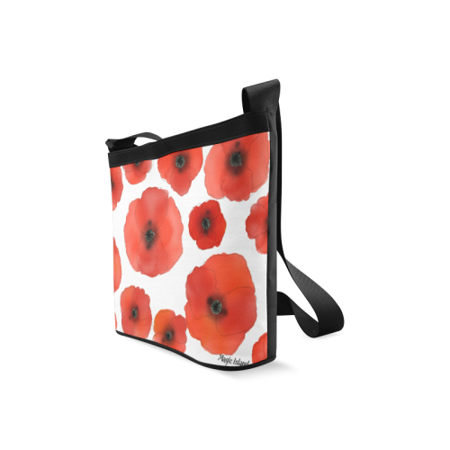 Red Poppies. Inspired by the Magic Island of Gotland. Crossbody Bags (Model 1613)