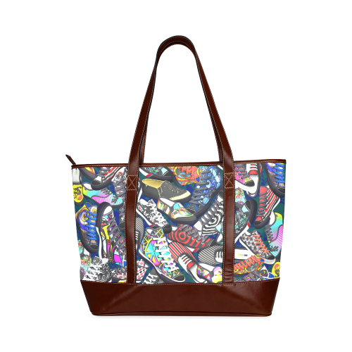 A pile multicolored SHOES / SNEAKERS pattern Tote Handbag (Model 1642)