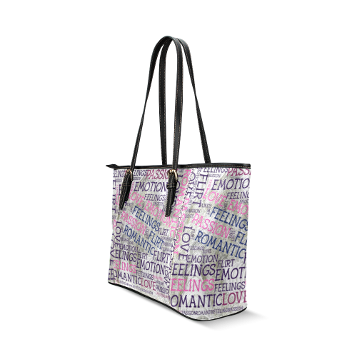 made of words,great feelings A Leather Tote Bag/Large (Model 1640)