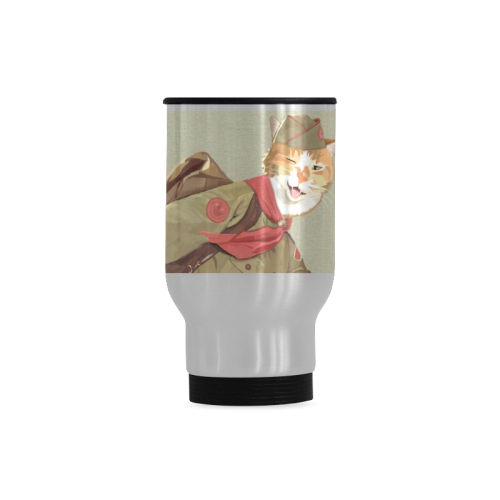 Cat Scouts Insulated Travel Mug Travel Mug (Silver) (14 Oz)