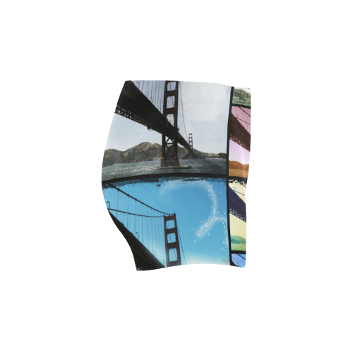 Golden Gate Bridge Collage Briseis Skinny Shorts (Model L04)