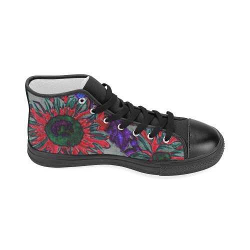 amazing neon floral 7 Women's Classic High Top Canvas Shoes (Model 017)