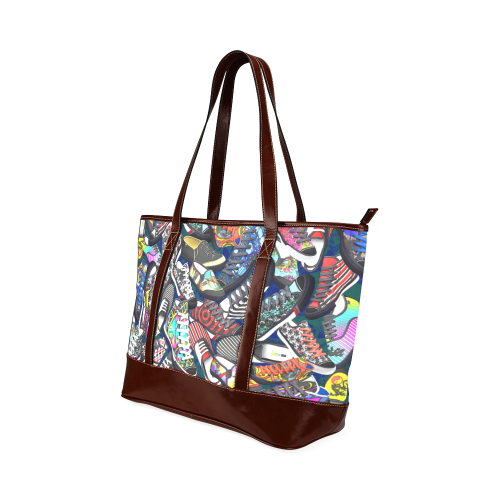 A pile multicolored SHOES / SNEAKERS pattern Tote Handbag (Model 1642)