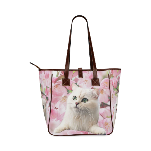 Cat and Flowers Classic Tote Bag (Model 1644)