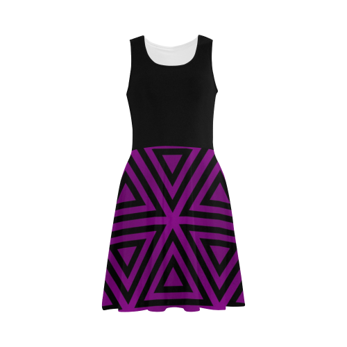 Purple/Black Triangle Pattern Atalanta Sundress (Model D04)