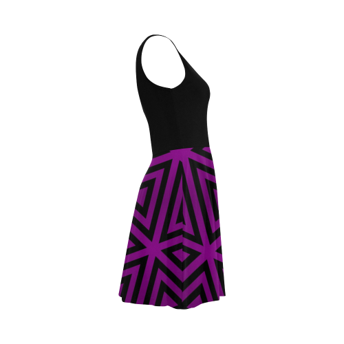 Purple/Black Triangle Pattern Atalanta Sundress (Model D04)