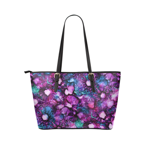 Underwater Garden Leather Tote Bag/Small (Model 1651)