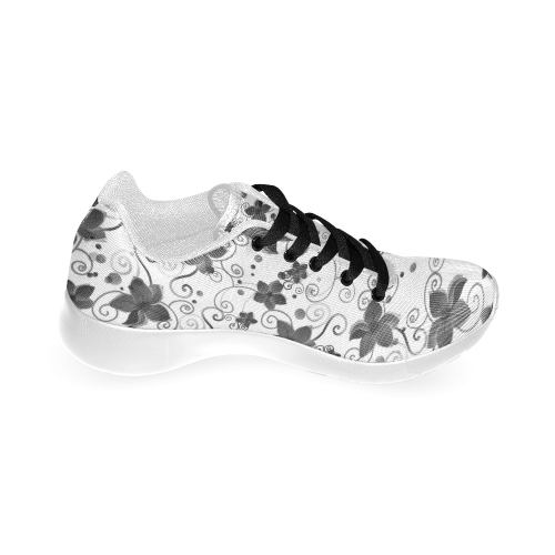 A elegant black white Flower dream Men’s Running Shoes (Model 020)