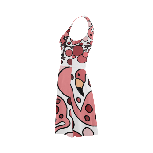 Cool Pink Flamingos Abstract Art Atalanta Sundress (Model D04)