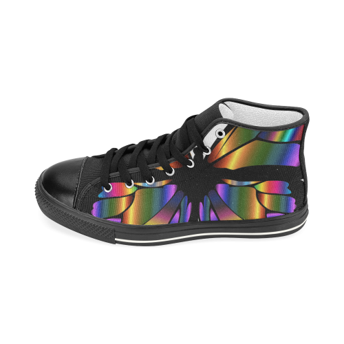 Butterfly Women's Classic High Top Canvas Shoes (Model 017)