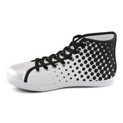 Model002 Artsadd Custom Cyan Polka Dots High Top Canvas Shoes for Men