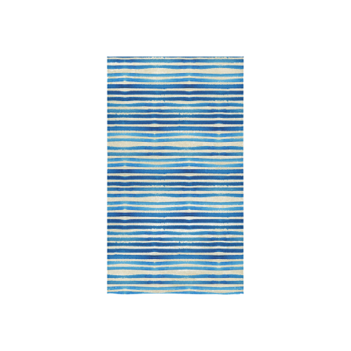 Watercolor STRIPES grunge pattern - blue Custom Towel 16"x28"