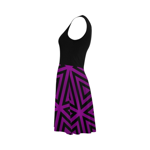 Purple/Black Triangle Pattern Atalanta Sundress (Model D04)
