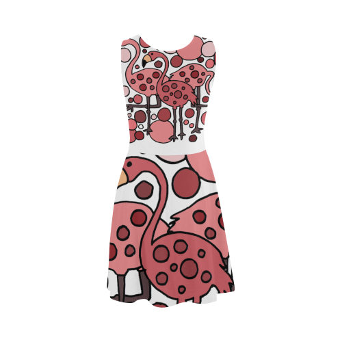 Cool Pink Flamingos Abstract Art Atalanta Sundress (Model D04)