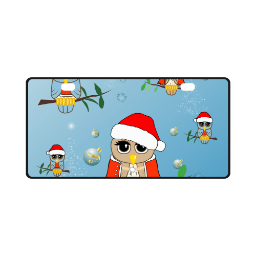 Cute cartoon christmas owls License Plate