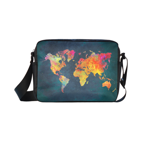 world map 16 Classic Cross-body Nylon Bags (Model 1632)