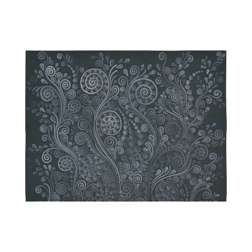 Soft Blue 3D Ornamental Cotton Linen Wall Tapestry 80"x 60"