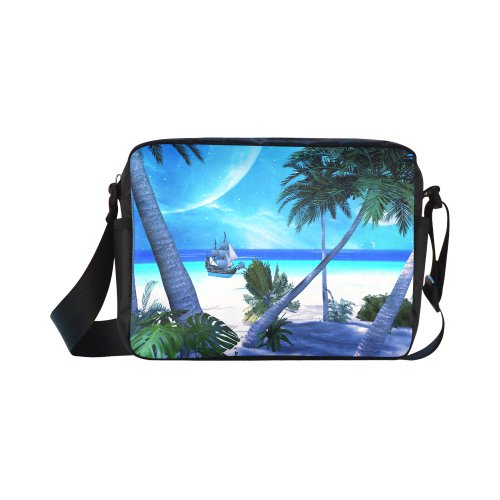 Awesome view over the ocean with ship Classic Cross-body Nylon Bags (Model 1632)