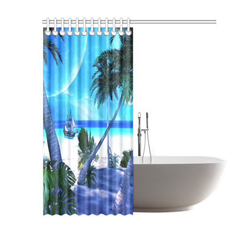 Awesome view over the ocean with ship Shower Curtain 60"x72"