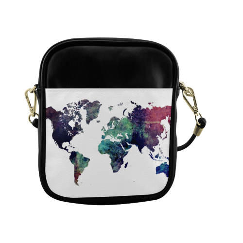 world map 12 Sling Bag (Model 1627)