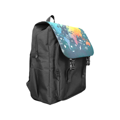 world map Casual Shoulders Backpack (Model 1623)