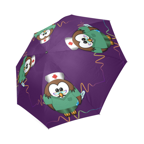 nurse owl -umbrella Foldable Umbrella (Model U01)