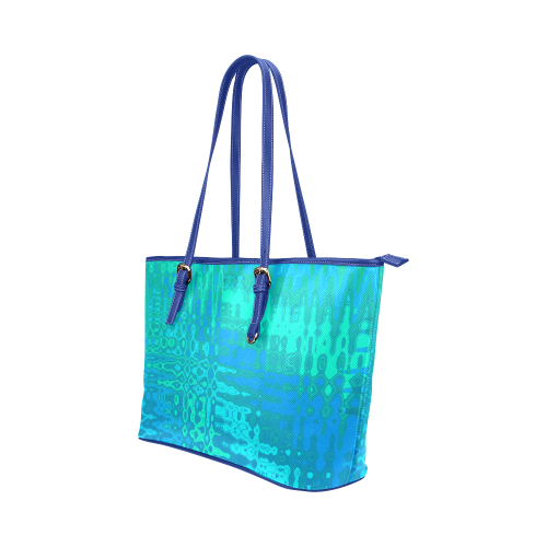 Ocean Ripple Abstract by ArtformDesigns Leather Tote Bag/Small (Model 1651)