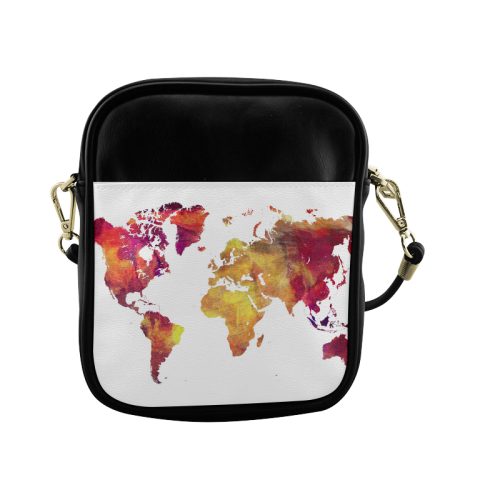 world map 13 Sling Bag (Model 1627)