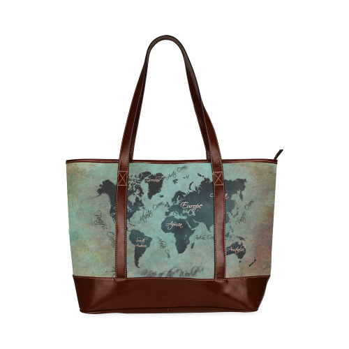 world map Tote Handbag (Model 1642)