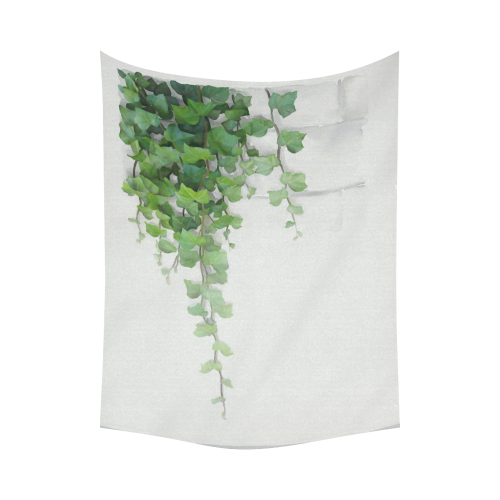 Watercolor Vines, climbing plant Cotton Linen Wall Tapestry 80"x 60"