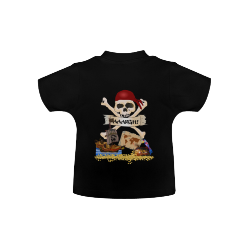 Pirate Ship, Treasure Chest and Jolly Roger Baby Classic T-Shirt (Model T30)