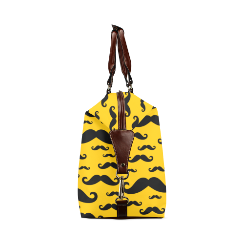 Black handlebar MUSTACHE / MOUSTACHE pattern Classic Travel Bag (Model 1643)