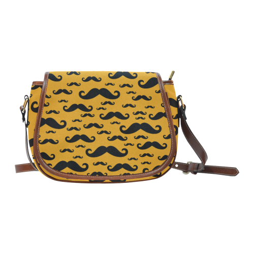 Black handlebar MUSTACHE / MOUSTACHE pattern Saddle Bag/Small (Model 1649) Full Customization