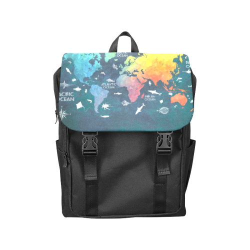 world map Casual Shoulders Backpack (Model 1623)