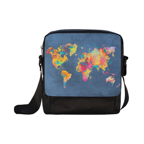 world map 18 Crossbody Nylon Bags (Model 1633)