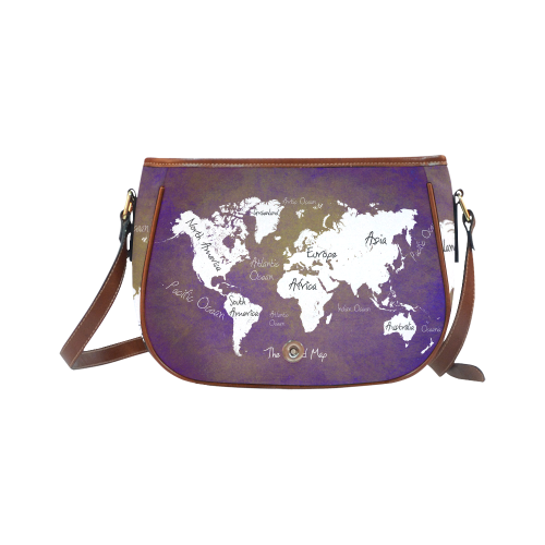 world map Saddle Bag/Large (Model 1649)
