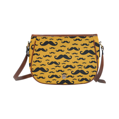 Black handlebar MUSTACHE / MOUSTACHE pattern Saddle Bag/Small (Model 1649) Full Customization