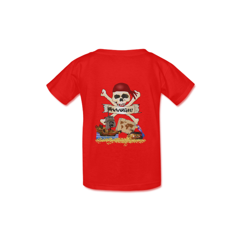 Pirate Ship, Treasure Chest and Jolly Roger Kid's  Classic T-shirt (Model T22)