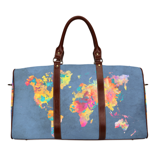 world map 18 Waterproof Travel Bag/Small (Model 1639)