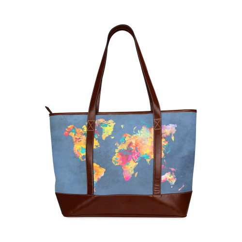 world map 18 Tote Handbag (Model 1642)