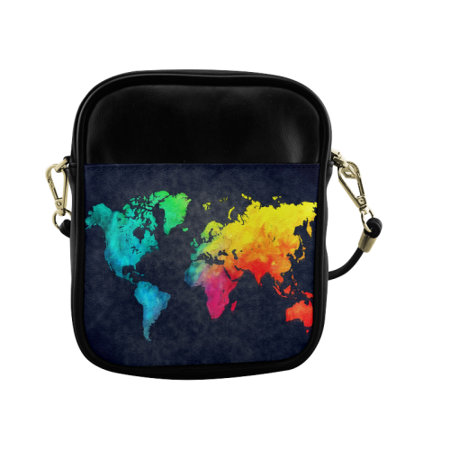 world map Sling Bag (Model 1627)