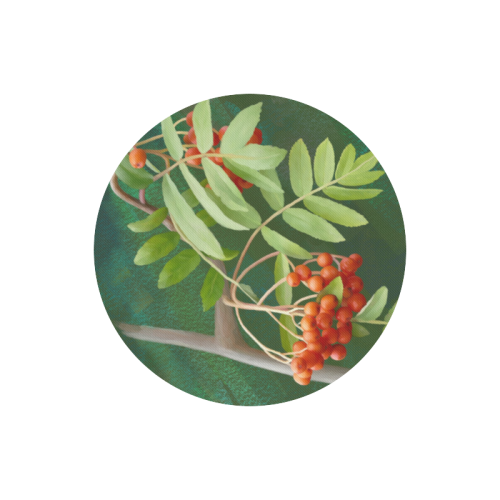 Watercolor Rowan tree - Sorbus aucuparia Round Mousepad